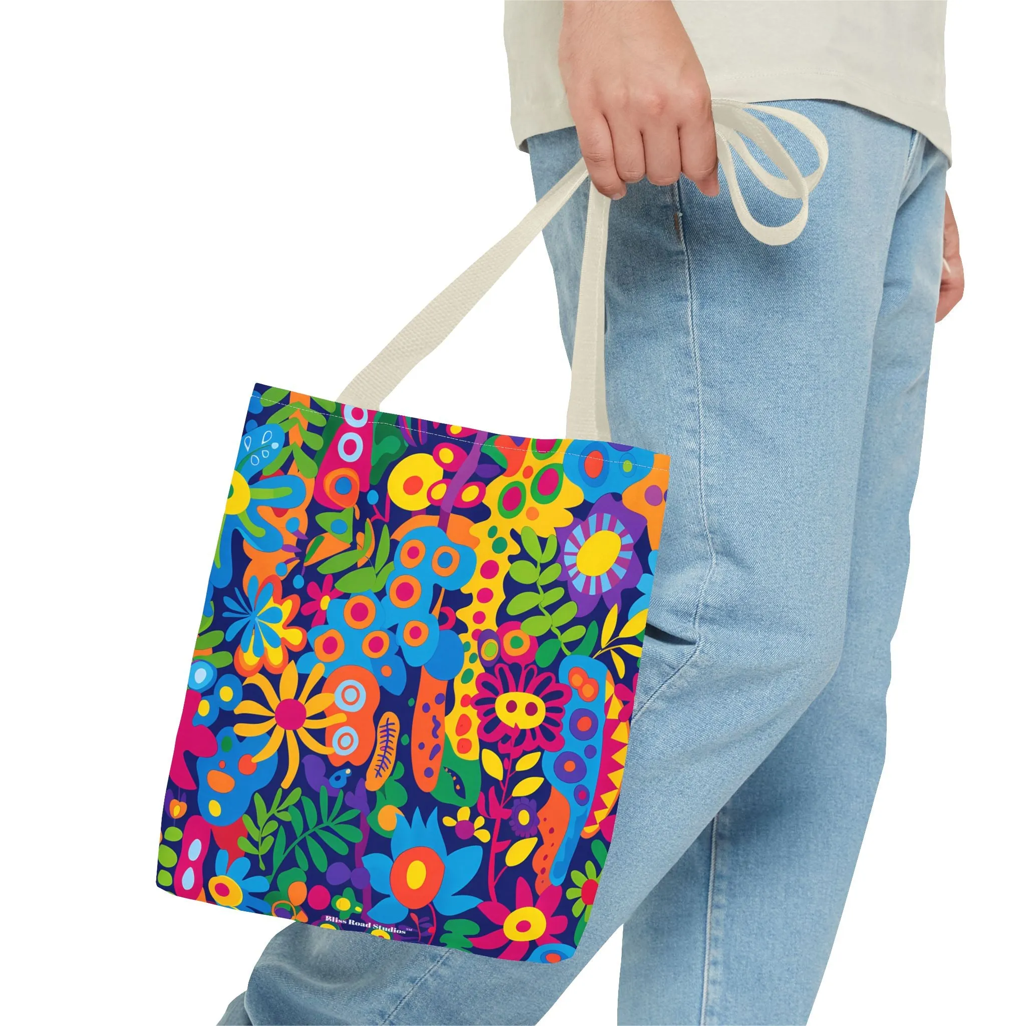 Groovy Garden Tote Bag - Bring Retro Vibes to Life with Every Step! Available in 3 sizes.