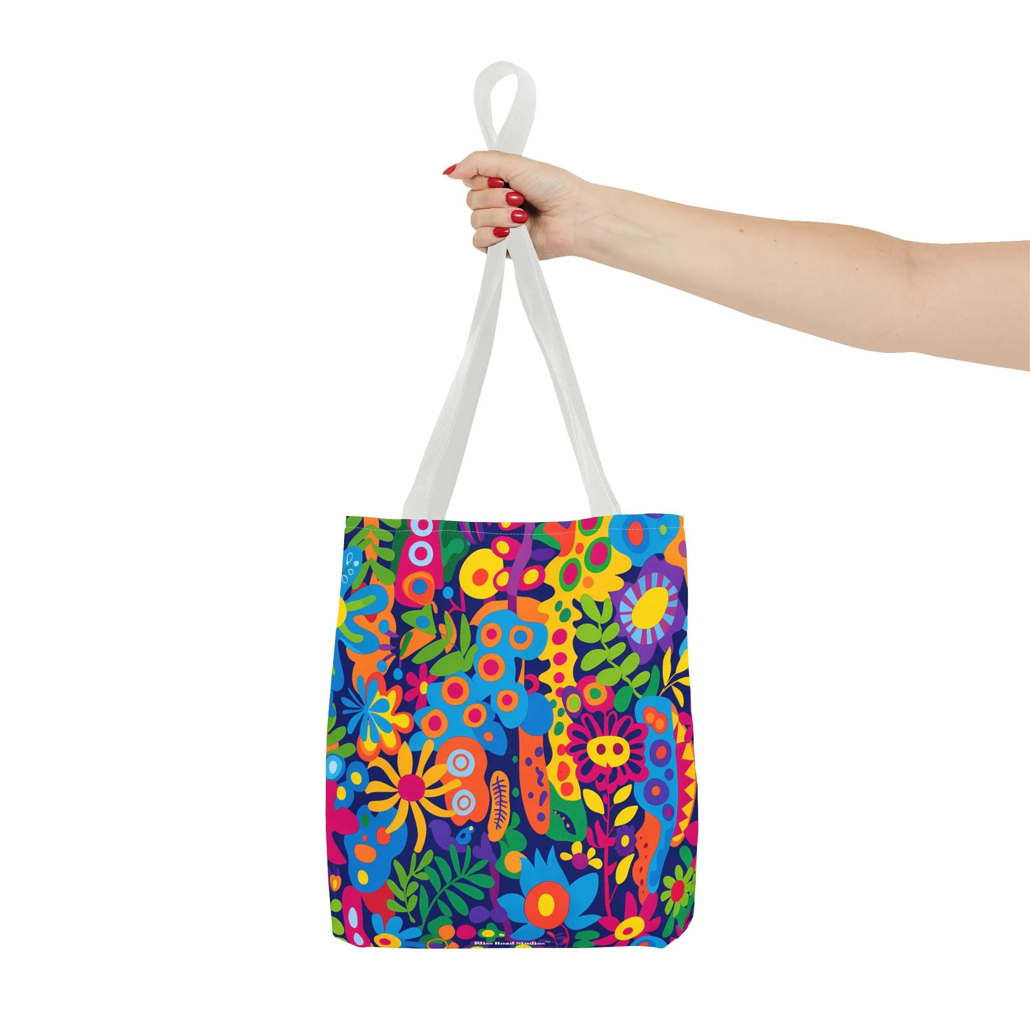Groovy Garden Tote Bag - Bring Retro Vibes to Life with Every Step! Available in 3 sizes.