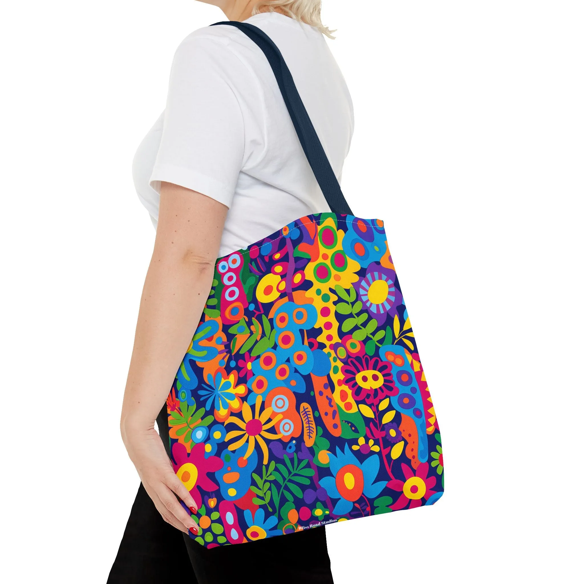Groovy Garden Tote Bag - Bring Retro Vibes to Life with Every Step! Available in 3 sizes.