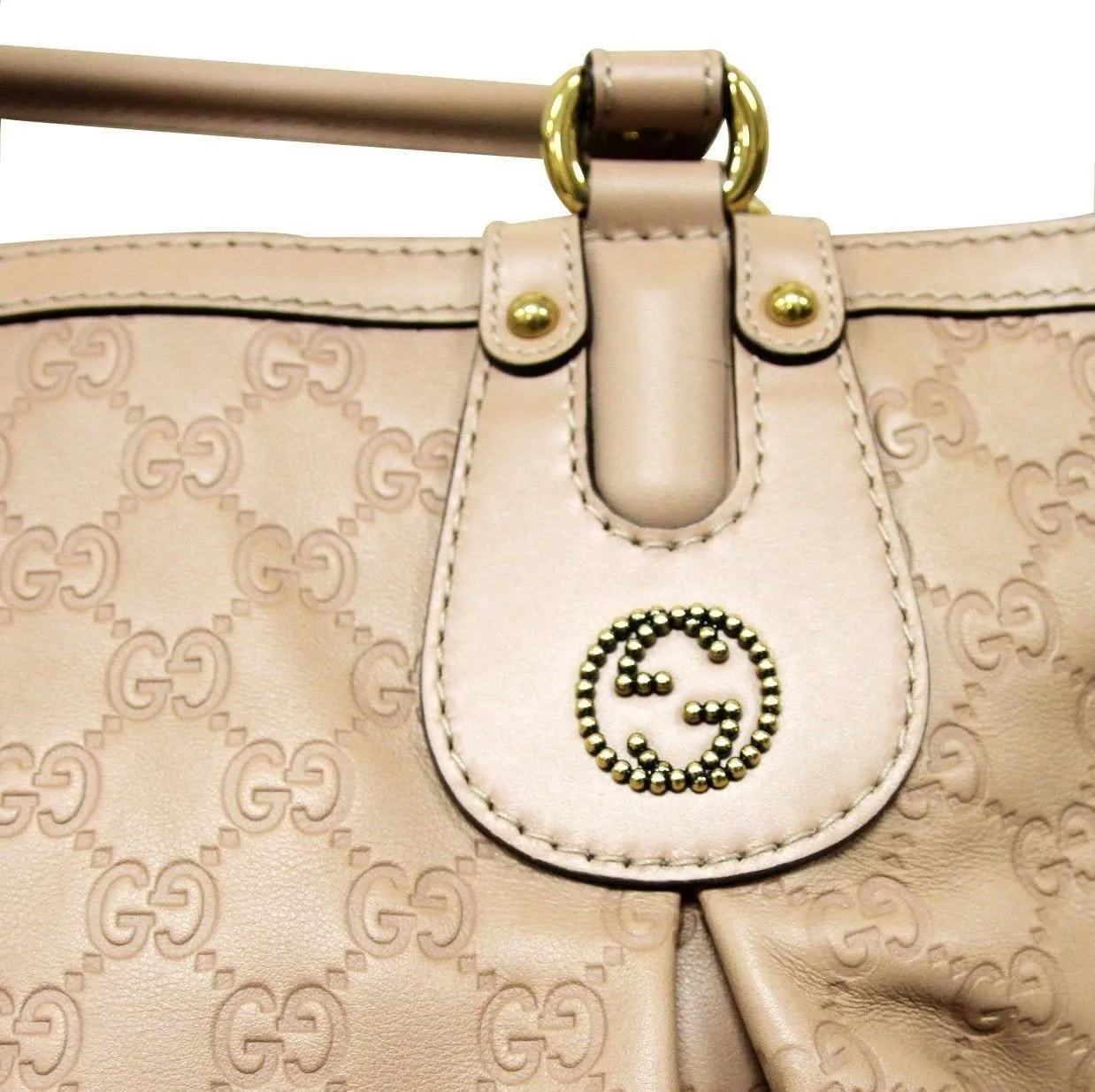 Gucci 269953 Women's Scarlett Nude Guccissima Leather Handbag Tote - Final Call