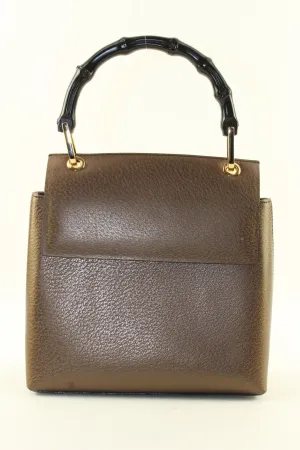 Gucci Brown Leather Bamboo Tote 3GK1214K