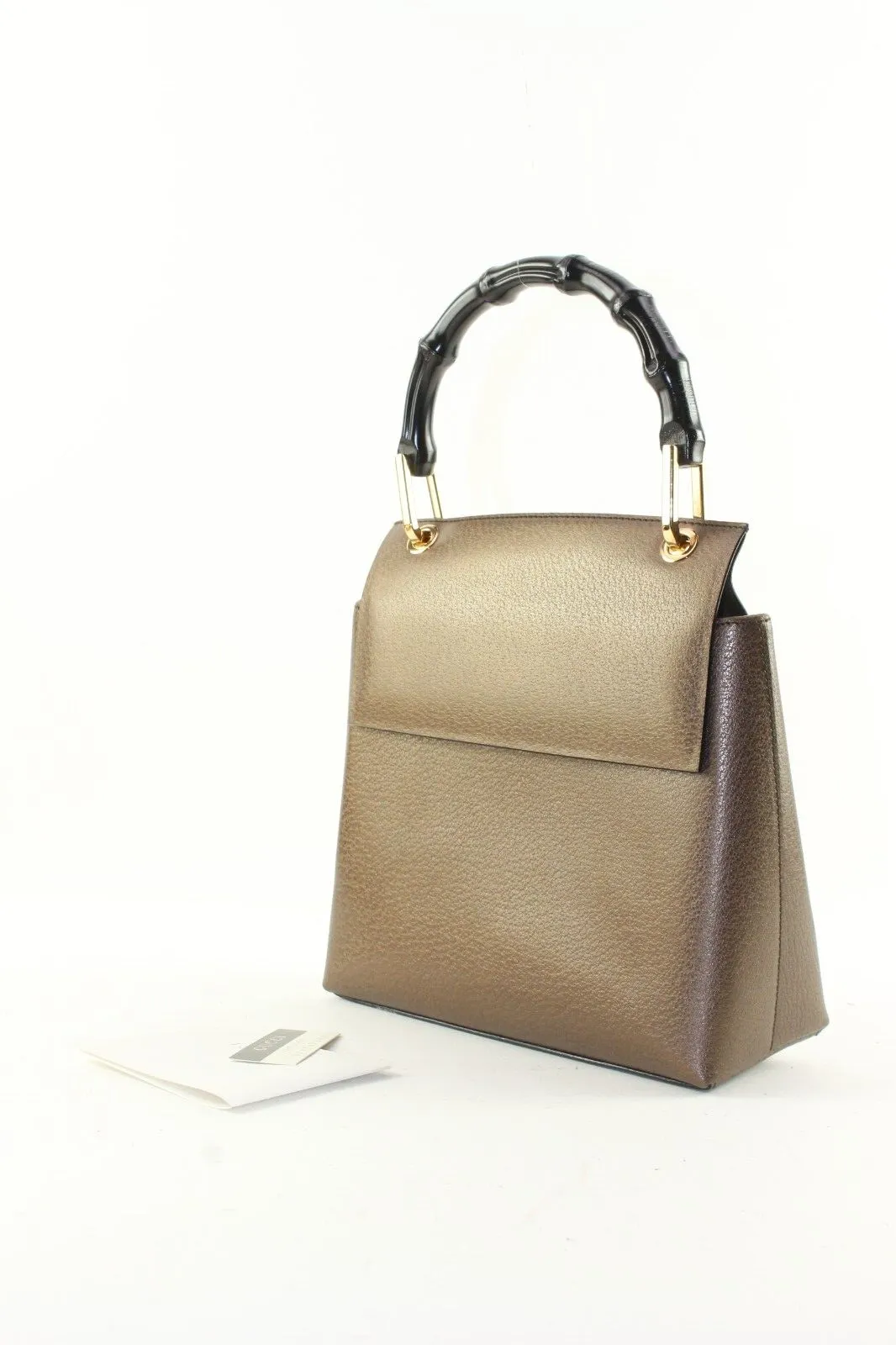 Gucci Brown Leather Bamboo Tote 3GK1214K