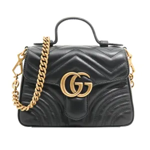 Gucci Leather Marmont Top Handle in Black