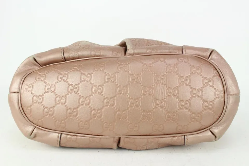 Gucci Pink Leather Guccissima Medium Sukey Top Handle 2way Bag 1GU811
