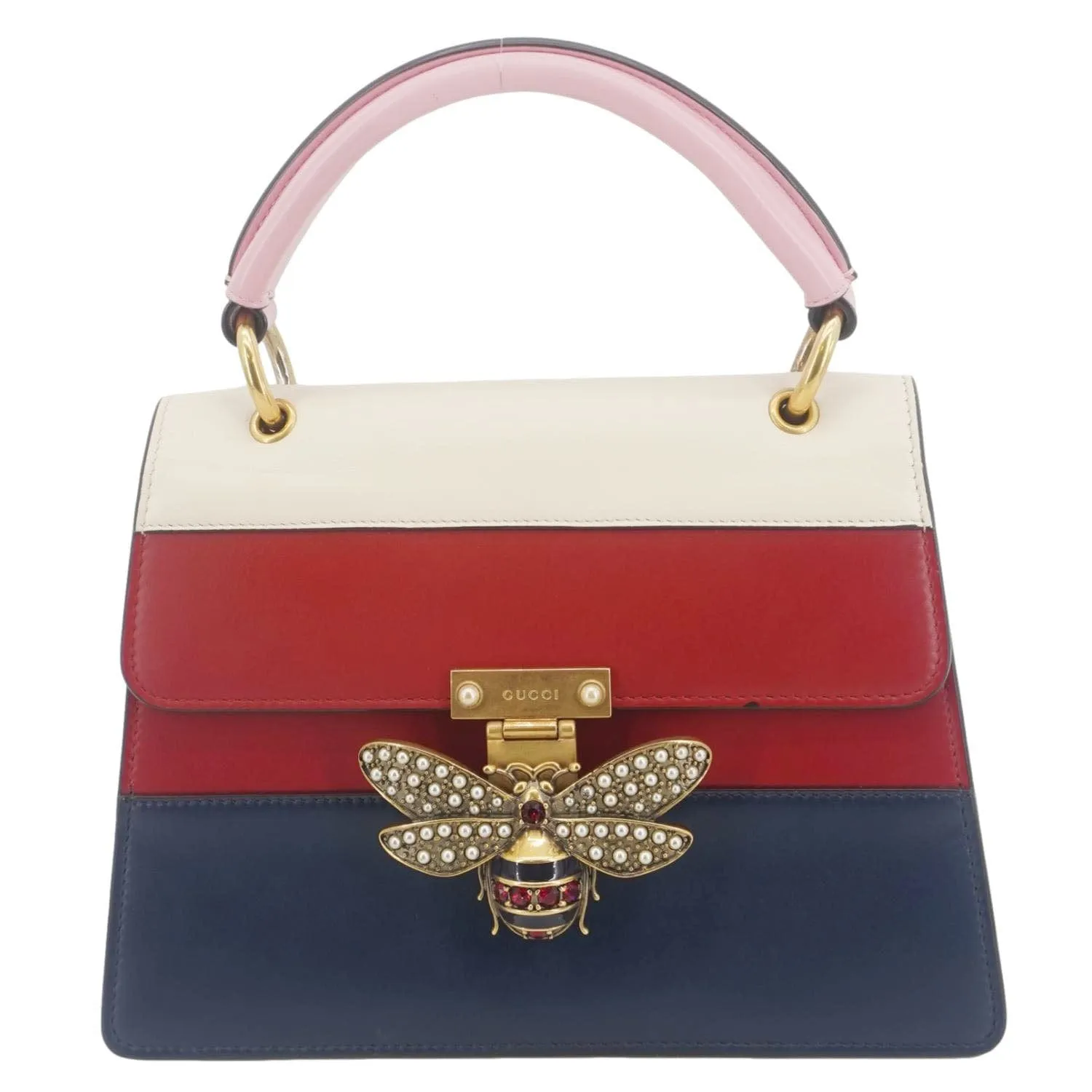 GUCCI Queen Margaret Bee Blind For Love Leather Shoulder Bag Multicolor 476541
