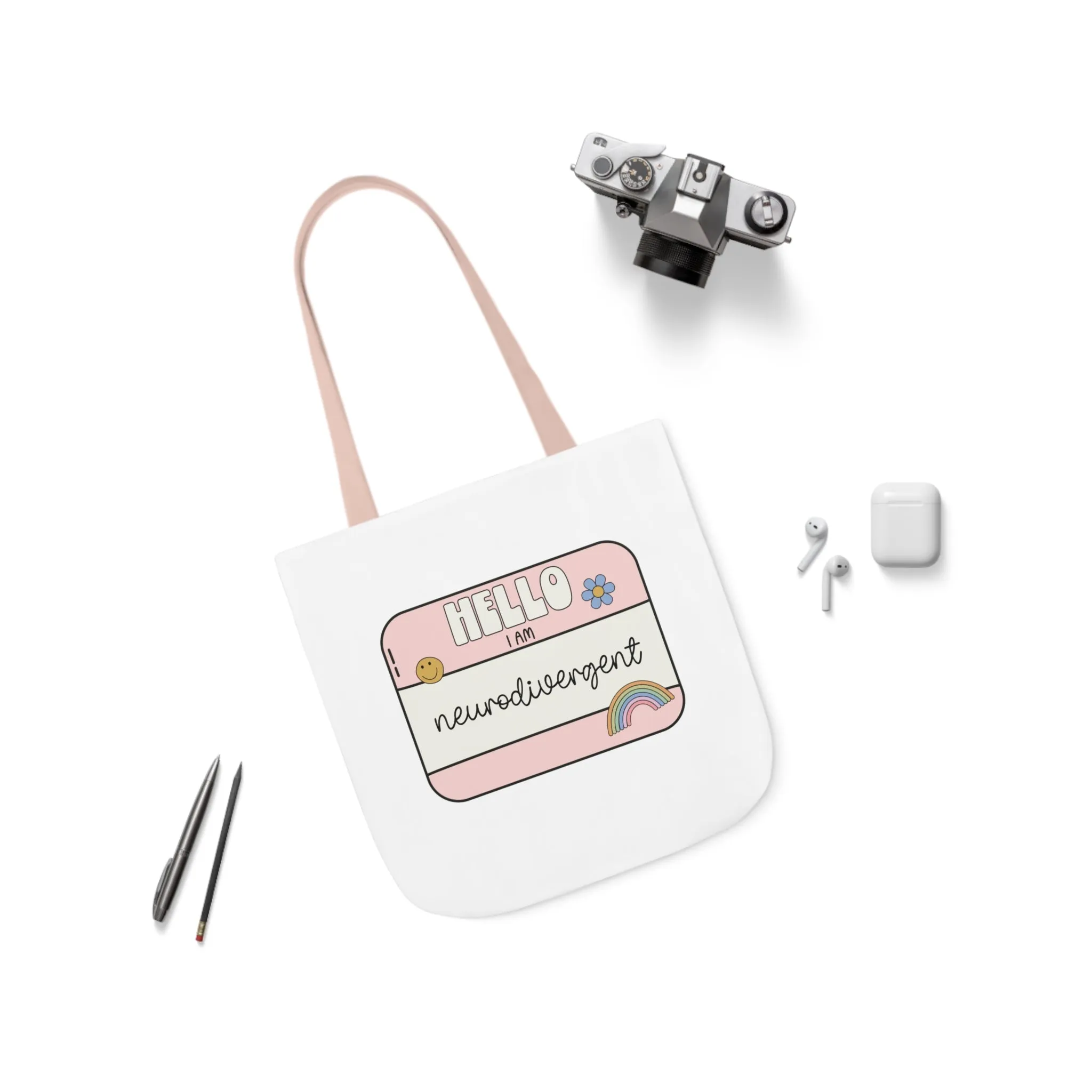Hello I am Neurodivergent Canvas Tote Bag