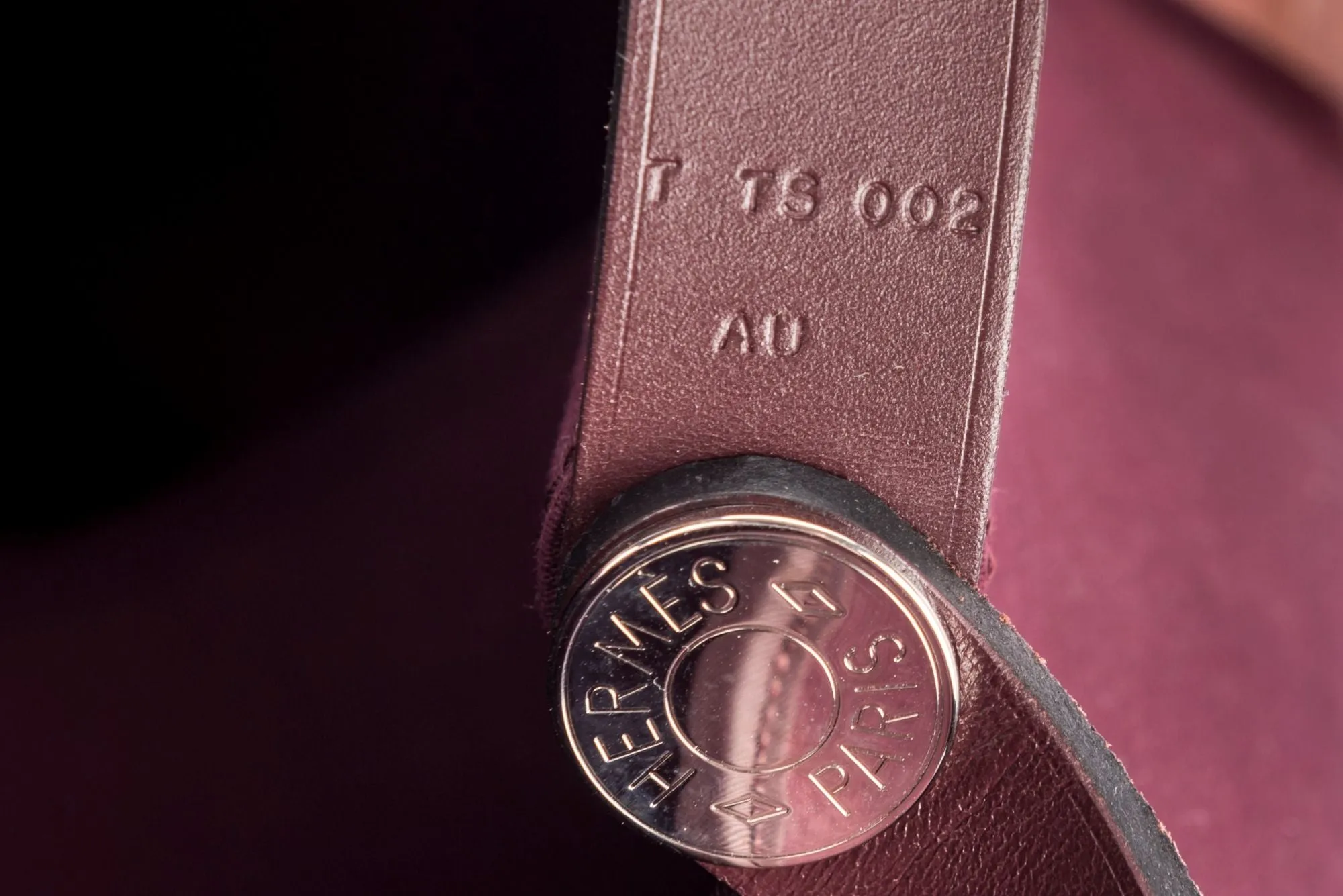 Hermes Cabag Elan 39 Dark Burgundy