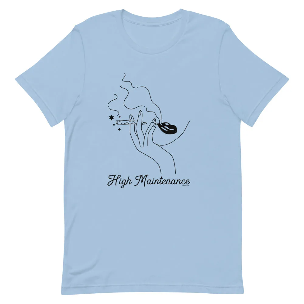 High Maintenance Minimalist Cannabis T Shirt - Pastels