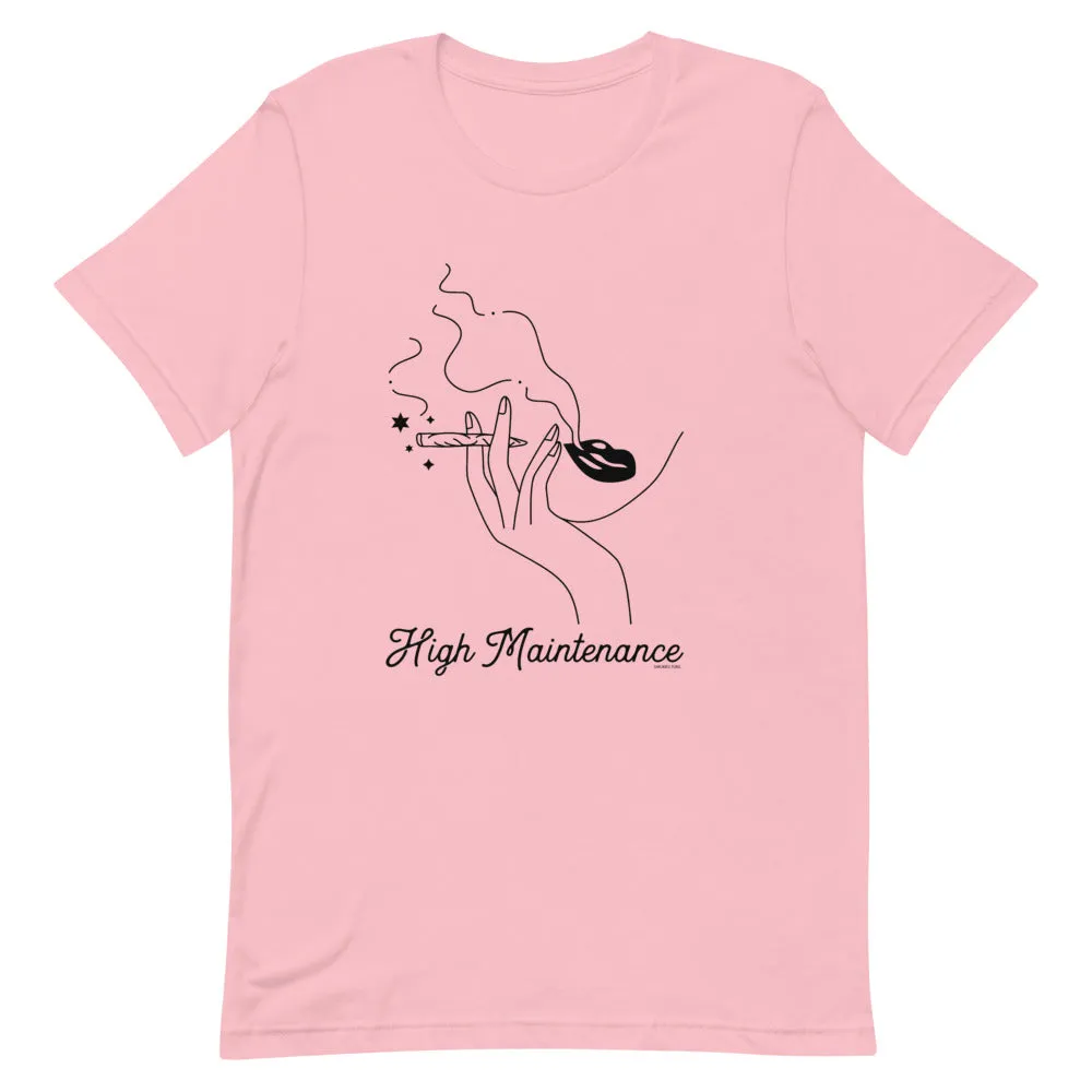 High Maintenance Minimalist Cannabis T Shirt - Pastels
