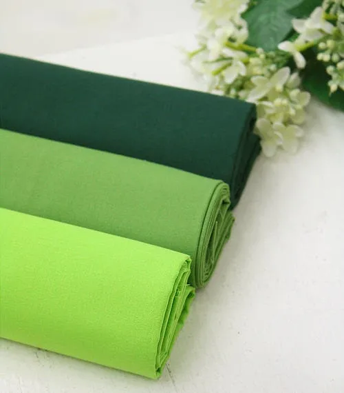 High Quality Solid Cotton Fabric - Green Series in 3 Colors By the Yard /34416