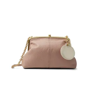 HOBO Lana Small Clutch For Women - Detachable Round Mirror With Push Clip Top Closure, Chic and Stylish Travel ClutchLotus One Size One Size