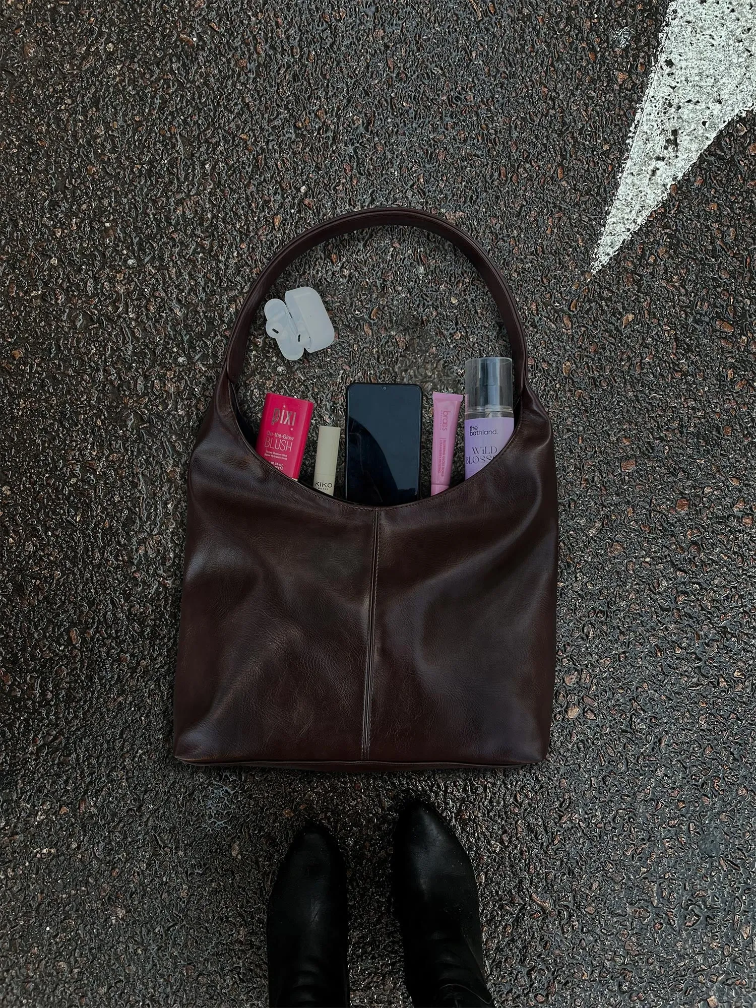 Hobo Leather Bag - Helio
