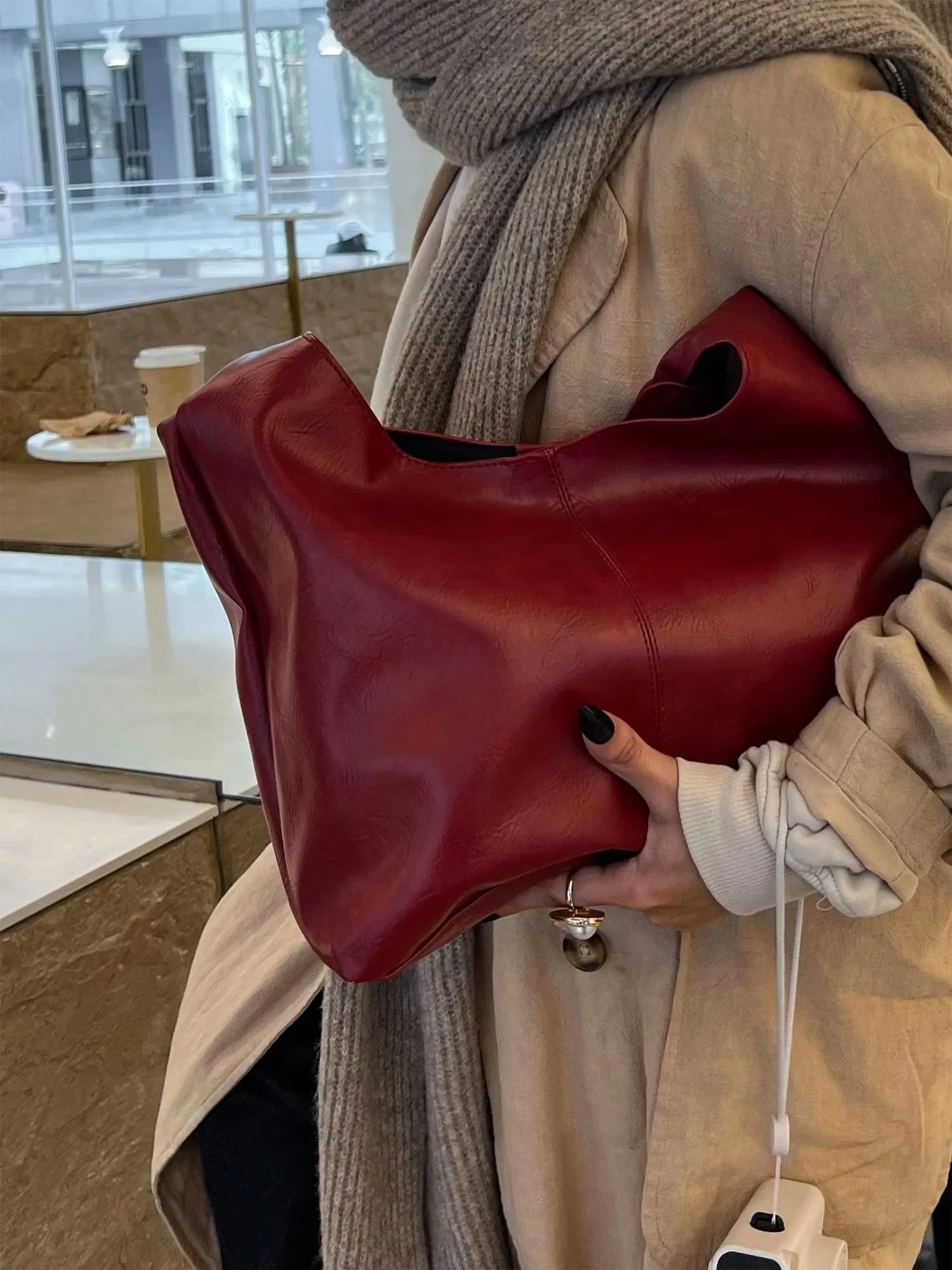 Hobo Leather Bag - Helio
