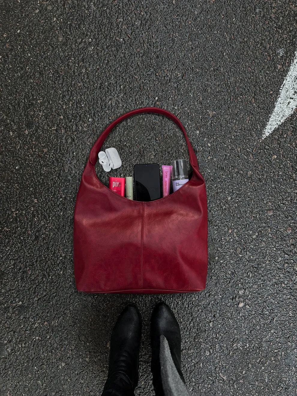 Hobo Leather Bag - Helio