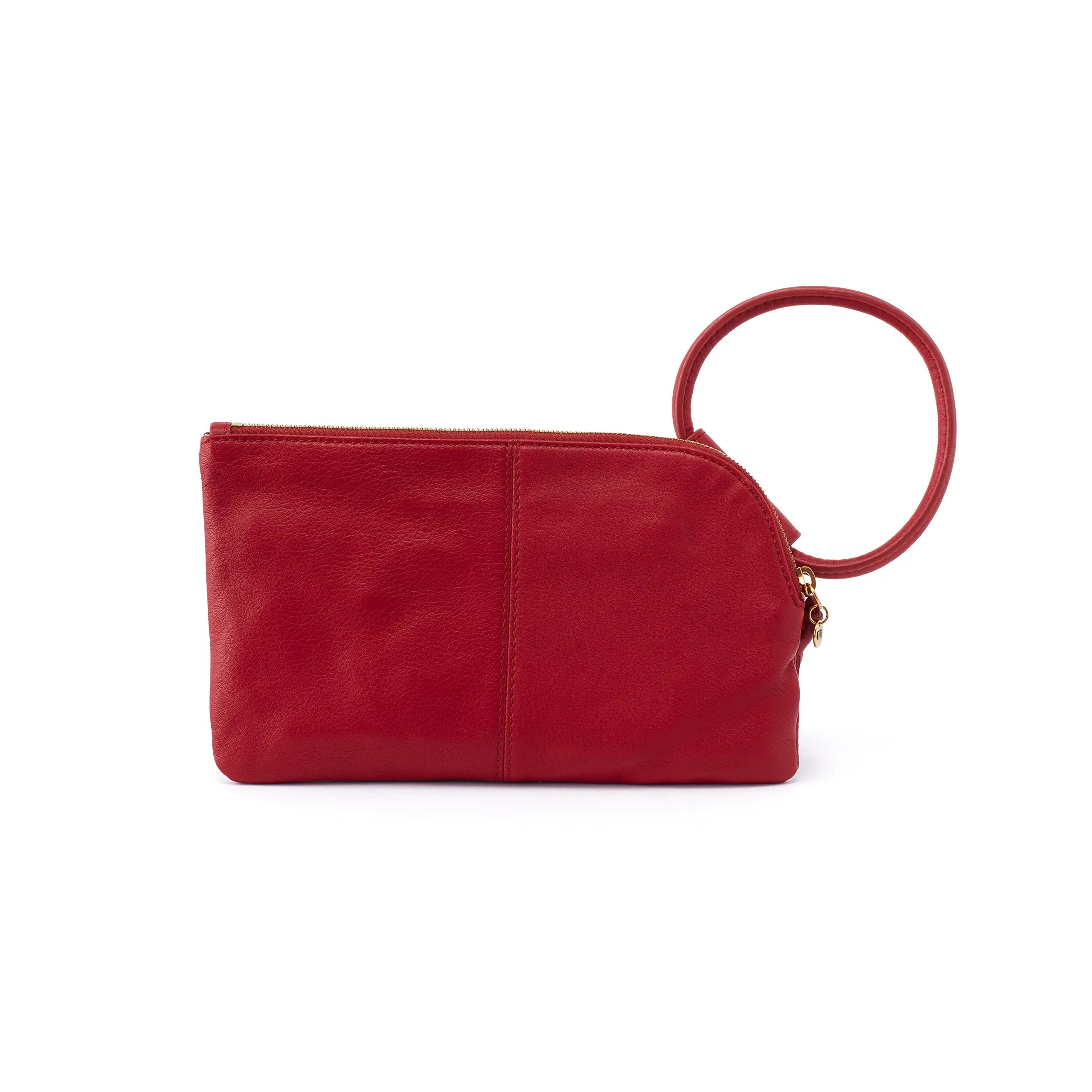 HOBO Sable Leather Wrist Loop Handbags for Women - Polyester Lining, One Interior Slip Pocket, and Six Card Slots Bag Scarlet One Size One Size