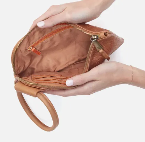 HOBO Sable Wristlet - Tooled Embossed Leather