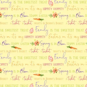 Hoppy Easter by P & B Textiles EASTER PHRASES/YELLOW