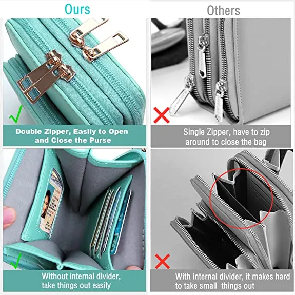HPSP Personalized Touch Screen Phone Bag Crossbody Bags Women RFID Multifunctional Shoulder Wallet Mini Women's Bag Mobile Wallet Card Holder New