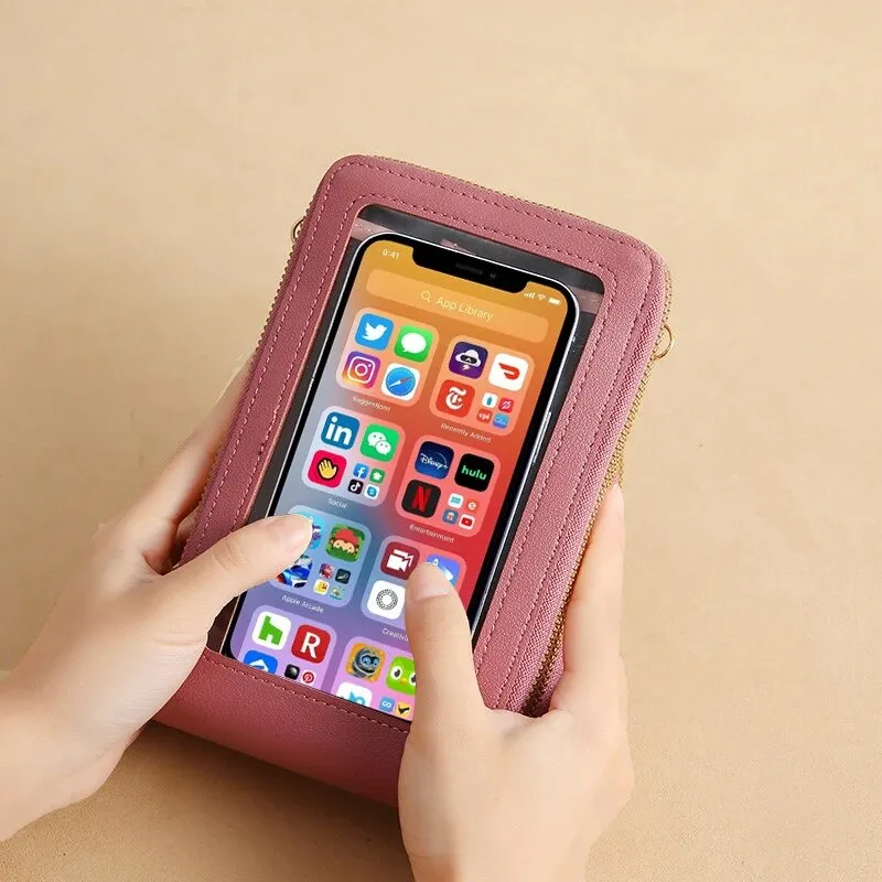 HPSP Personalized Touch Screen Phone Bag Crossbody Bags Women RFID Multifunctional Shoulder Wallet Mini Women's Bag Mobile Wallet Card Holder New