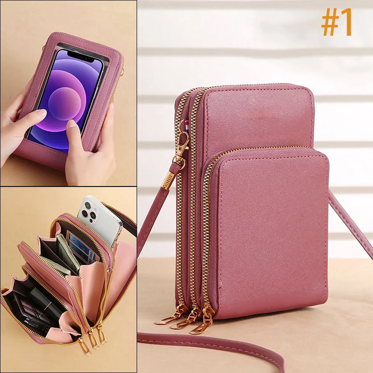 HPSP Personalized Touch Screen Phone Bag Crossbody Bags Women RFID Multifunctional Shoulder Wallet Mini Women's Bag Mobile Wallet Card Holder New