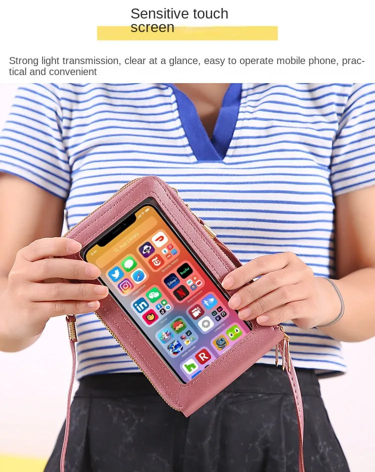HPSP Personalized Touch Screen Phone Bag Crossbody Bags Women RFID Multifunctional Shoulder Wallet Mini Women's Bag Mobile Wallet Card Holder New