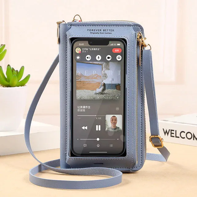 HPSP Personalized Touch Screen Phone Bag Crossbody Bags Women RFID Multifunctional Shoulder Wallet Mini Women's Bag Mobile Wallet Card Holder New