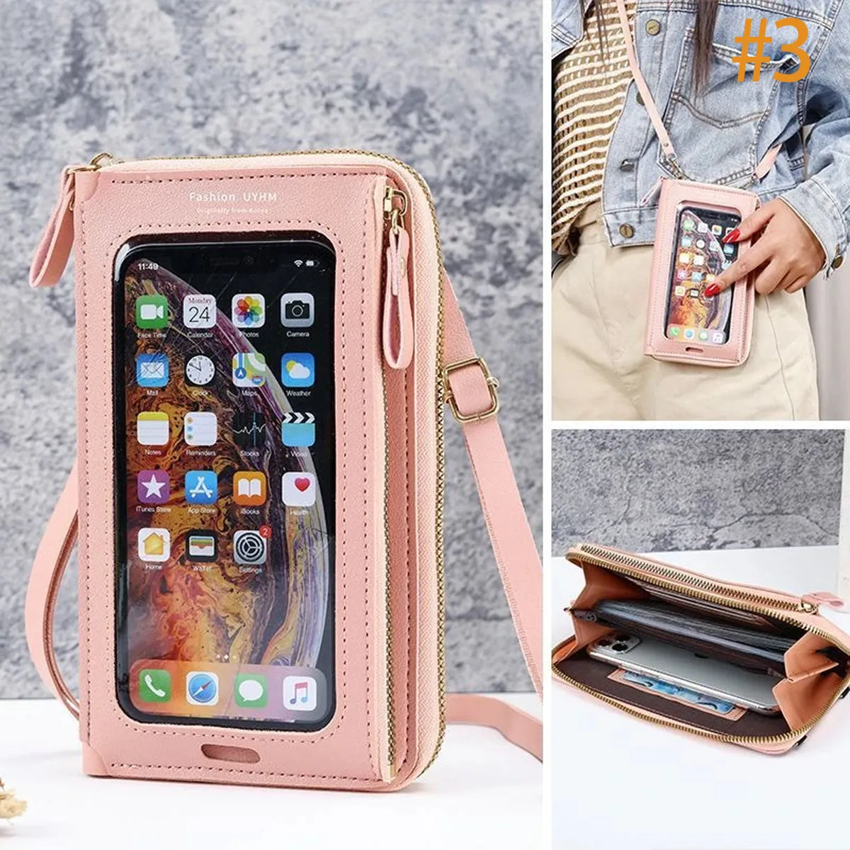 HPSP Personalized Touch Screen Phone Bag Crossbody Bags Women RFID Multifunctional Shoulder Wallet Mini Women's Bag Mobile Wallet Card Holder New