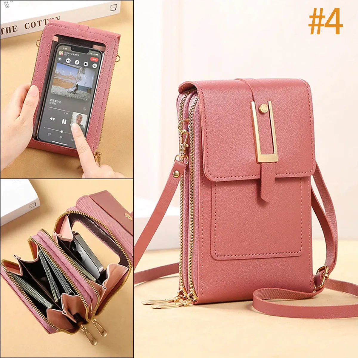HPSP Personalized Touch Screen Phone Bag Crossbody Bags Women RFID Multifunctional Shoulder Wallet Mini Women's Bag Mobile Wallet Card Holder New