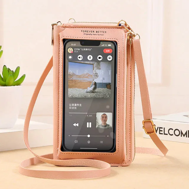 HPSP Personalized Touch Screen Phone Bag Crossbody Bags Women RFID Multifunctional Shoulder Wallet Mini Women's Bag Mobile Wallet Card Holder New