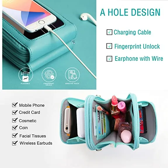 HPSP Personalized Touch Screen Phone Bag Crossbody Bags Women RFID Multifunctional Shoulder Wallet Mini Women's Bag Mobile Wallet Card Holder New