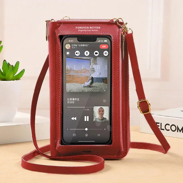 HPSP Personalized Touch Screen Phone Bag Crossbody Bags Women RFID Multifunctional Shoulder Wallet Mini Women's Bag Mobile Wallet Card Holder New