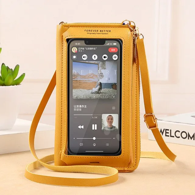 HPSP Personalized Touch Screen Phone Bag Crossbody Bags Women RFID Multifunctional Shoulder Wallet Mini Women's Bag Mobile Wallet Card Holder New