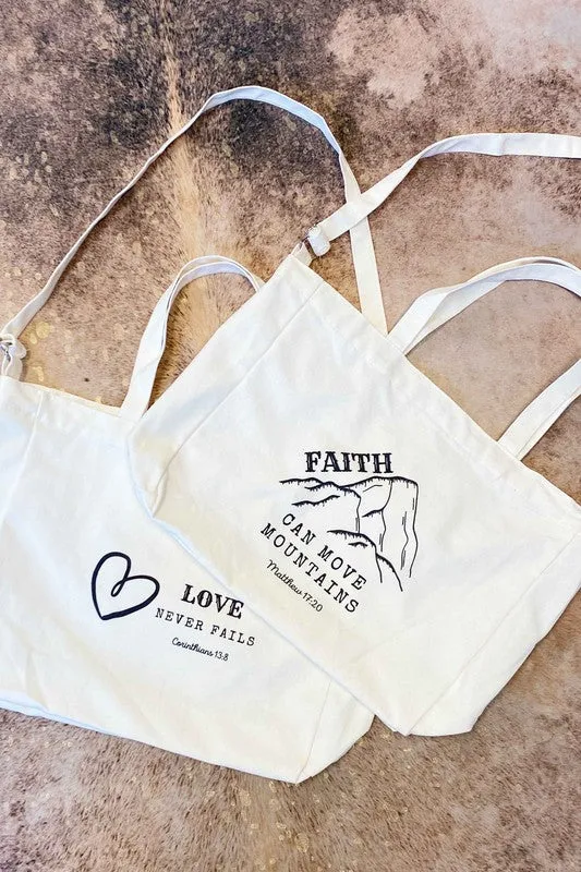 Inspiring Graphic Canvas Tote – Adjustable Strap Tote with Pocket & Magnetic Closure