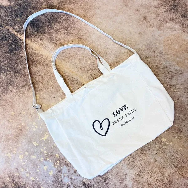 Inspiring Graphic Canvas Tote – Adjustable Strap Tote with Pocket & Magnetic Closure