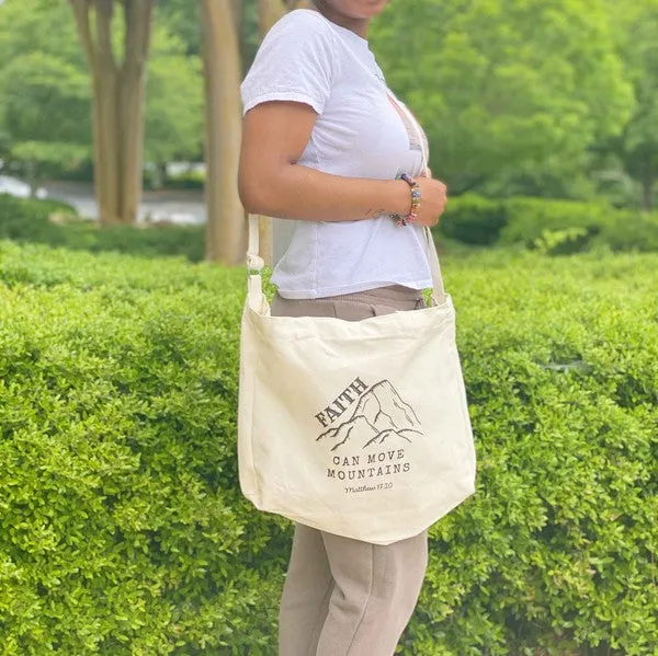 Inspiring Graphic Canvas Tote – Adjustable Strap Tote with Pocket & Magnetic Closure