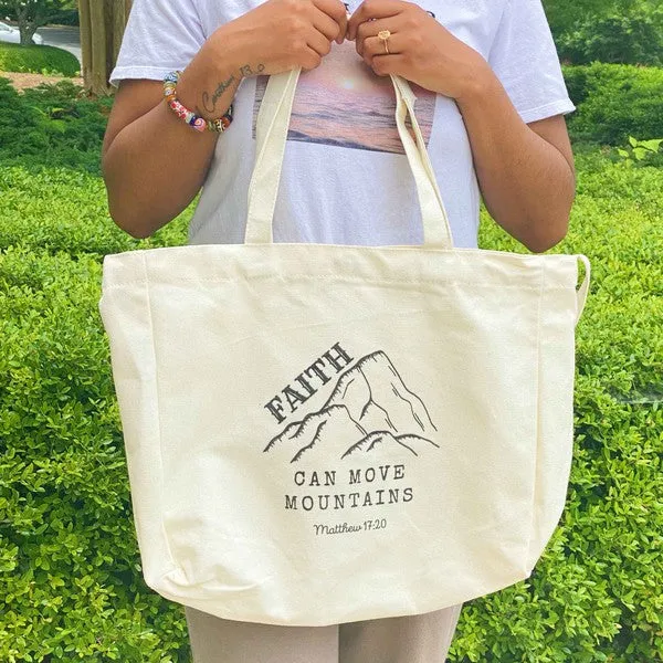 Inspiring Graphic Canvas Tote – Adjustable Strap Tote with Pocket & Magnetic Closure