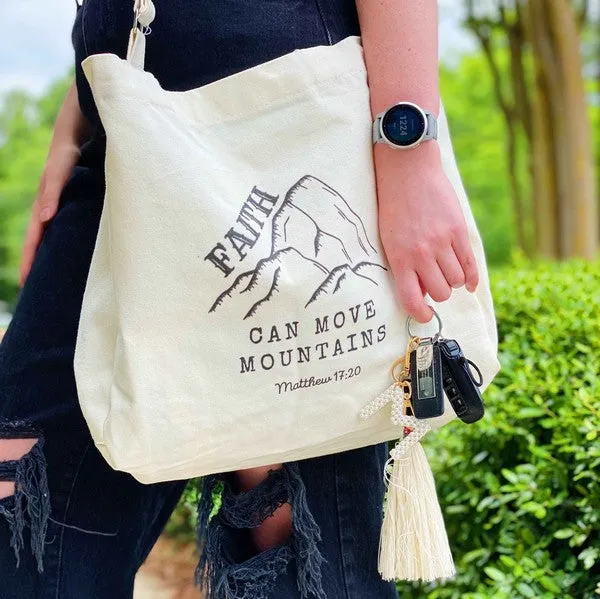 Inspiring Graphic Canvas Tote – Adjustable Strap Tote with Pocket & Magnetic Closure