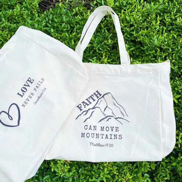 Inspiring Graphic Canvas Tote – Adjustable Strap Tote with Pocket & Magnetic Closure