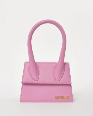 Jacquemus Pink Leather Le Moyen Chiquito Top Handle Bag