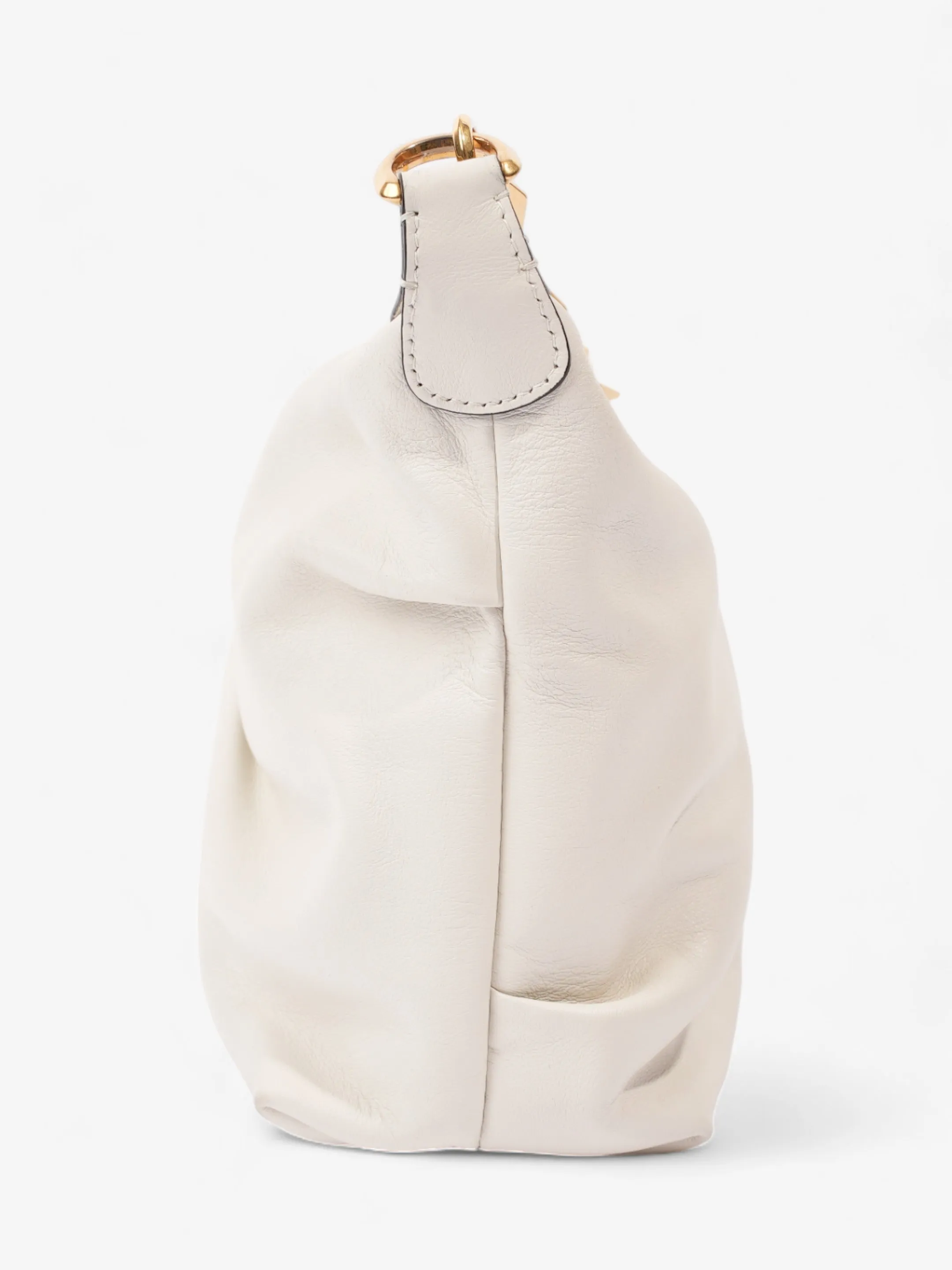 Jimmy Choo Diamond Soft Hobo White Leather Small