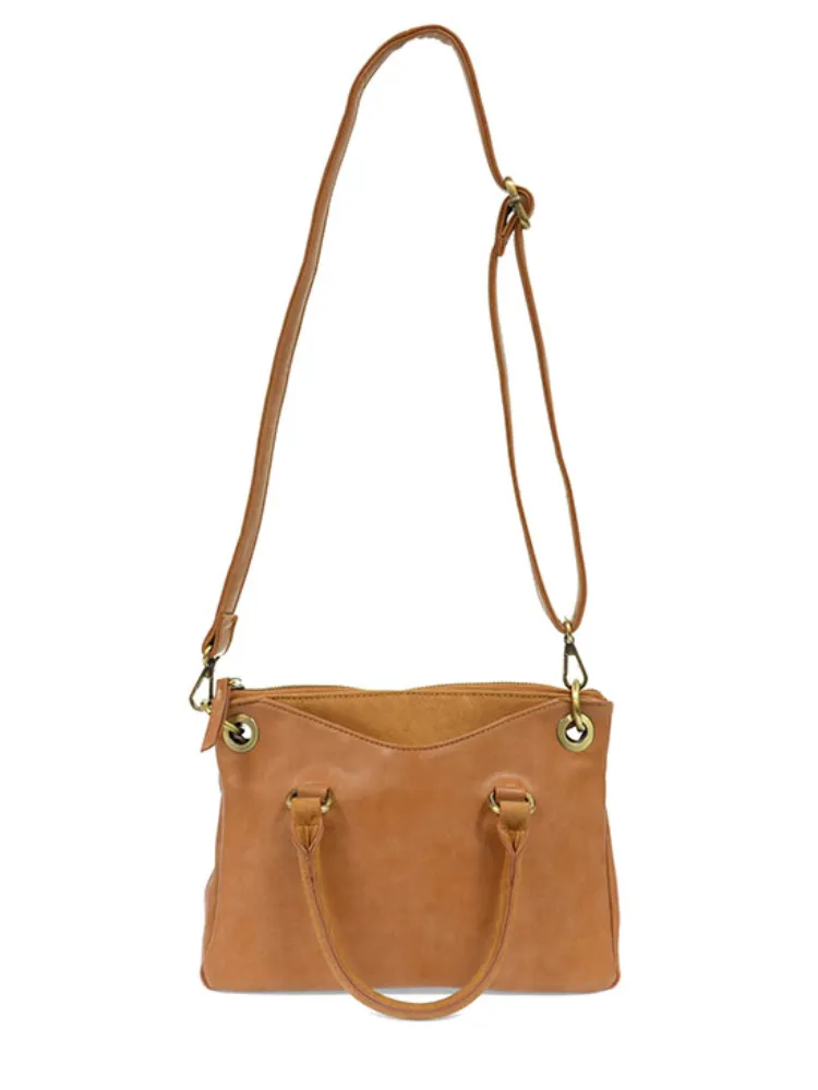 Joy Susan Stella Mini Convertible Satchel - Vegan Tan & Suede Trim