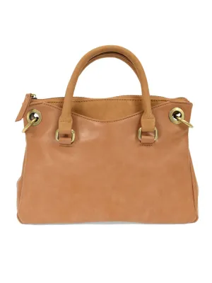 Joy Susan Stella Mini Convertible Satchel - Vegan Tan & Suede Trim