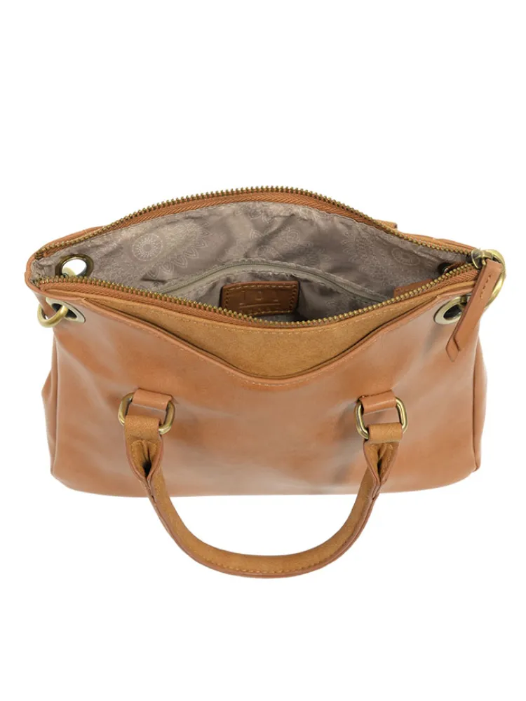 Joy Susan Stella Mini Convertible Satchel - Vegan Tan & Suede Trim