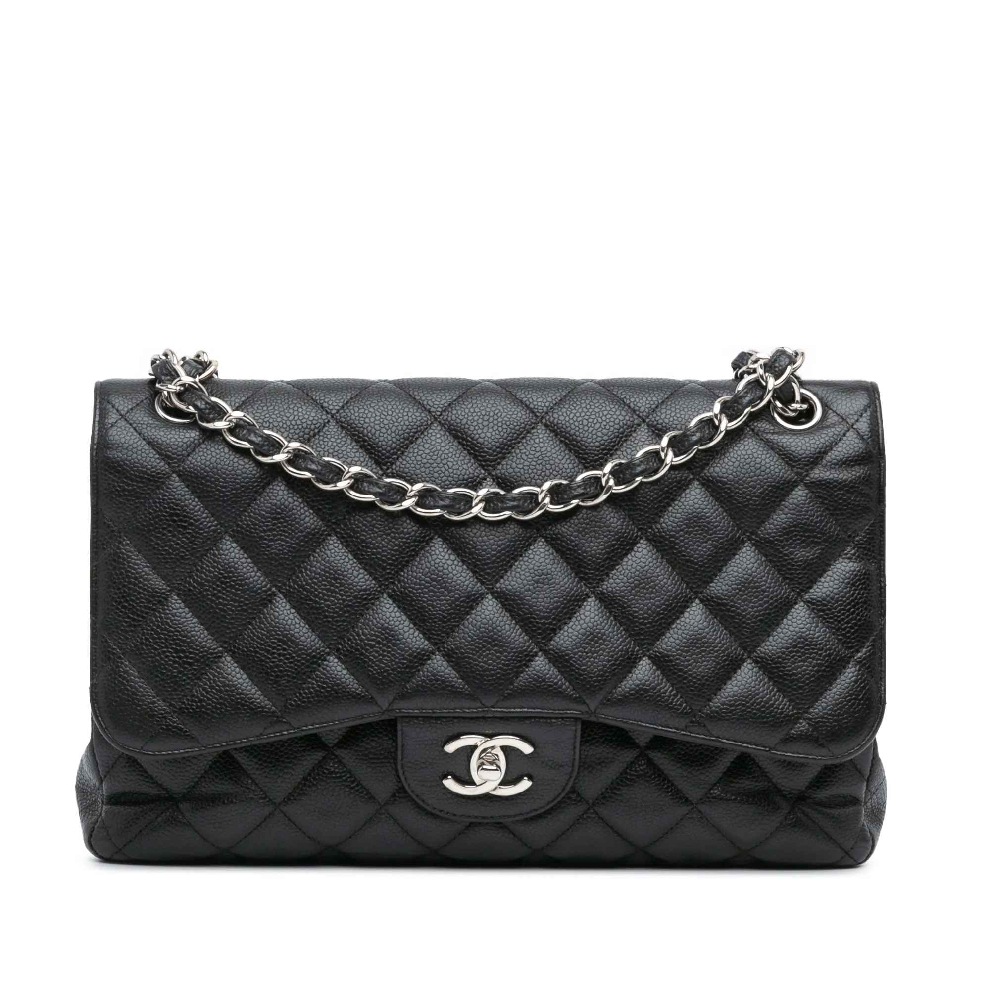 Jumbo Classic Caviar Double Flap