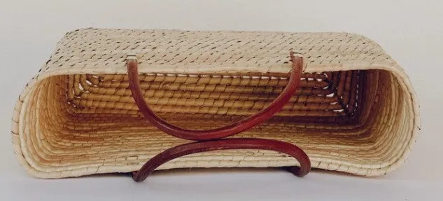 Juniper Straw Tote with Leather Handles