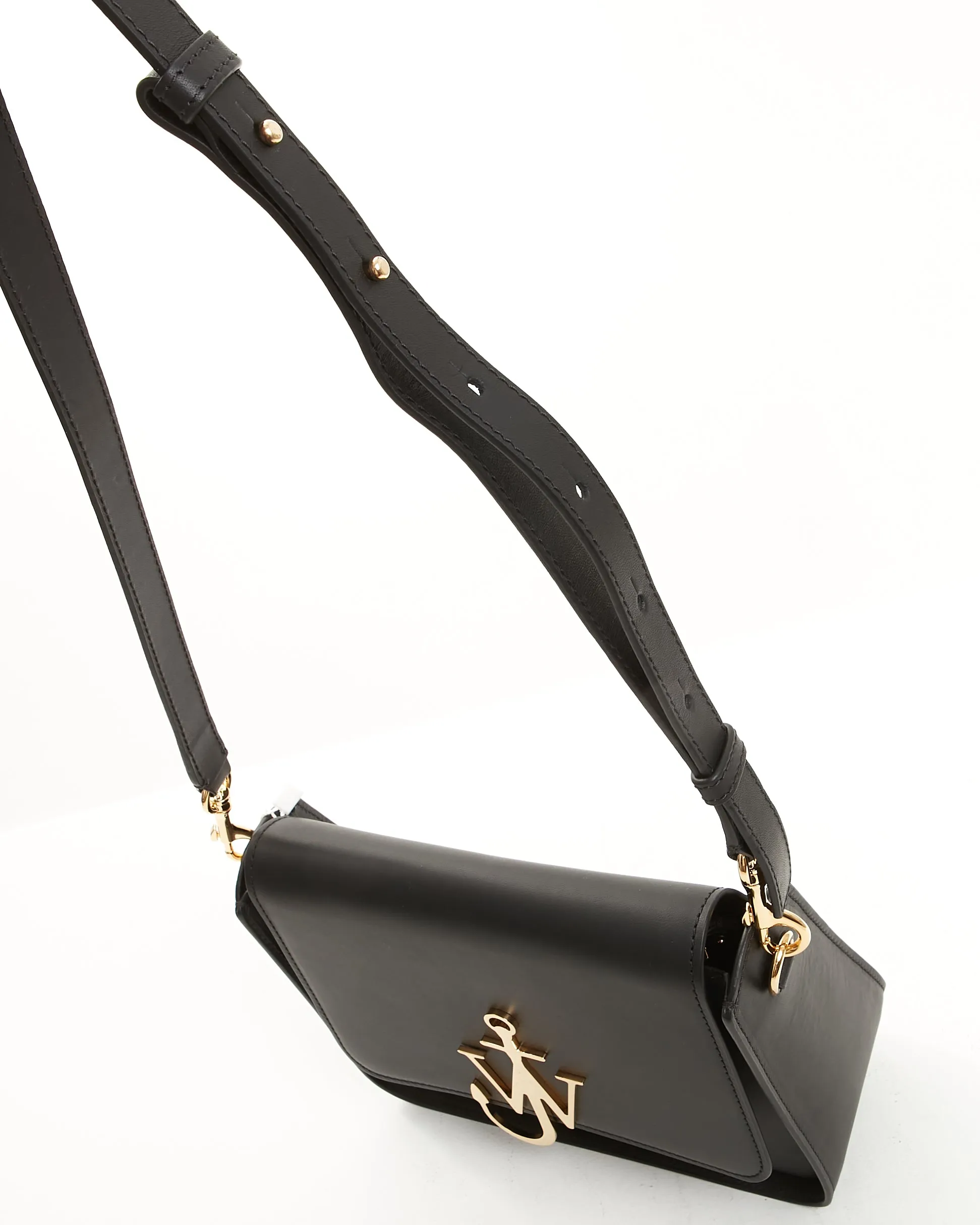 JW Anderson Black Ancor Box Leather Shoulder Bag