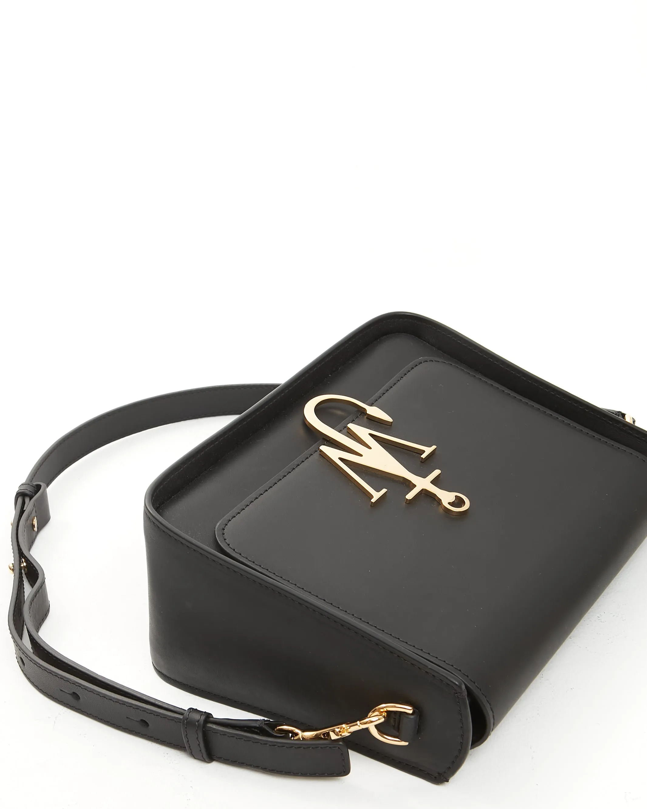 JW Anderson Black Ancor Box Leather Shoulder Bag