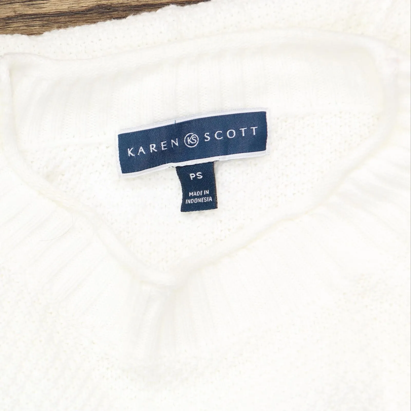 Karen Scott Womens Knit Pullover Sweater 16669e44309c73 White PS