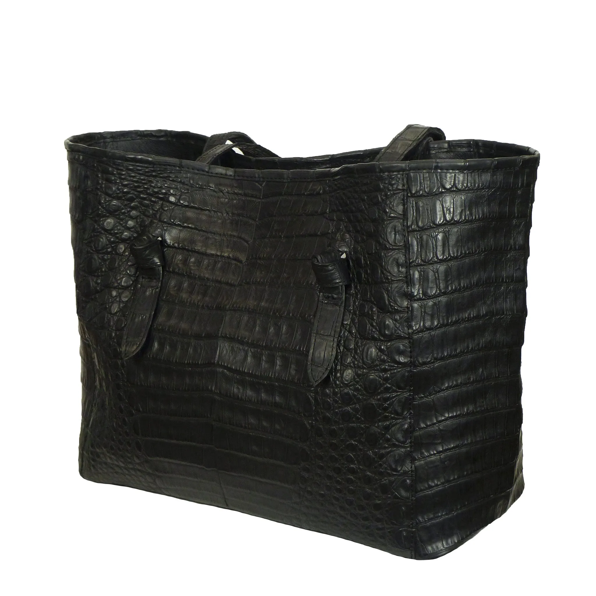 Knotted Tote in Crocodile