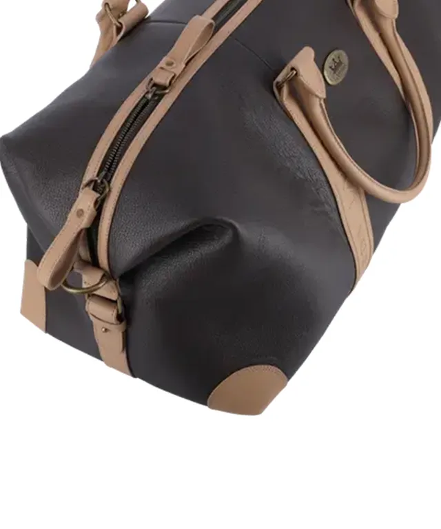 Lambda Sapri Brown & Beige Duffle Bag